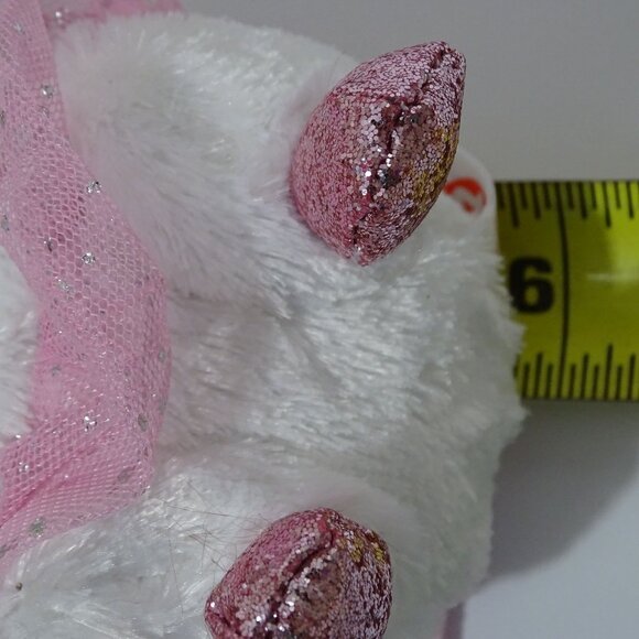 Ty Beanie Boo Nina Mouse White Pink Glitter Plush Toy Tutu 6" NO Hang Tag - Picture 8 of 8